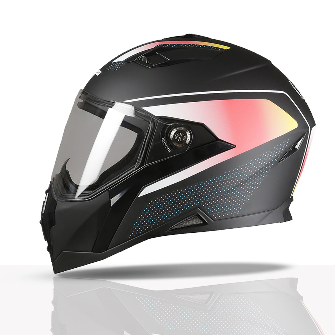 TVS Racing Anti Matter Full Face Helmet for Bike & Motorcycle Riders #-DOT & ISI Certified-Lightweight ABS Shell, UV Resistant-Ventilated Comfort Liner, Quick-Release Visor & Chin Strap